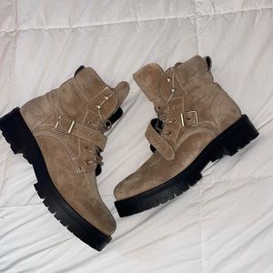 All Saints Paulina combat boots suede